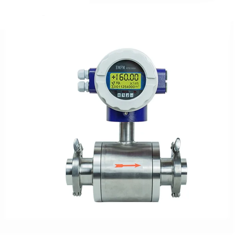 Stainless Steel Food Grade Milk Refrigerant Digital Electromagnetic Water Flow Meters