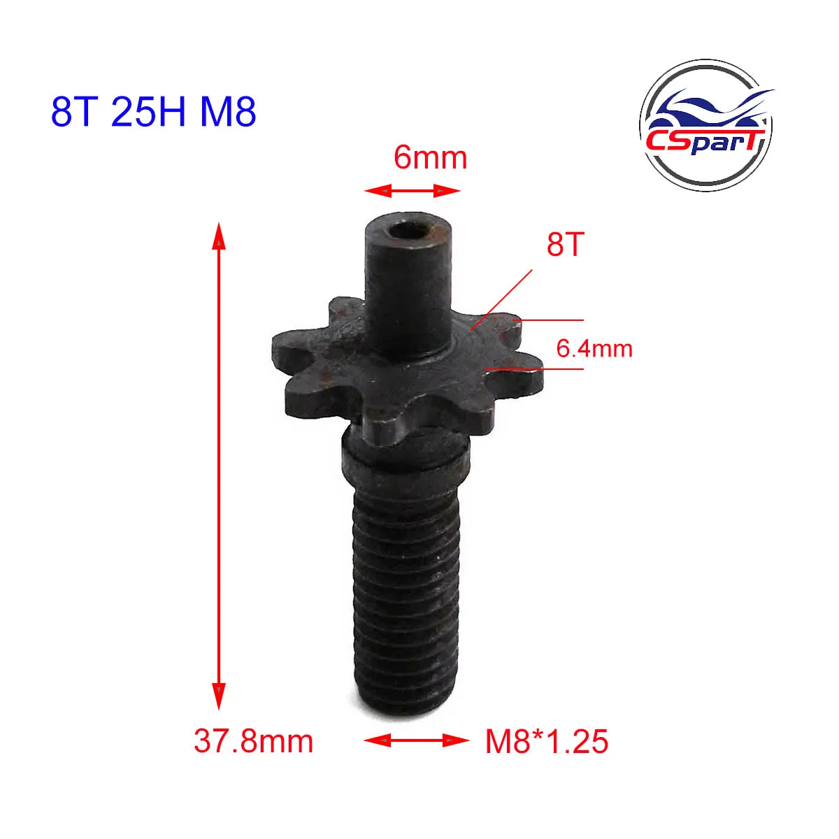 6 7 8 9 6T 7T 8T 9T Tooth Front Pinion Sprocket 39CC Water Cooled B1 MT A4 Mini Moto Bike 25H 6MM Chain 8MM Thread