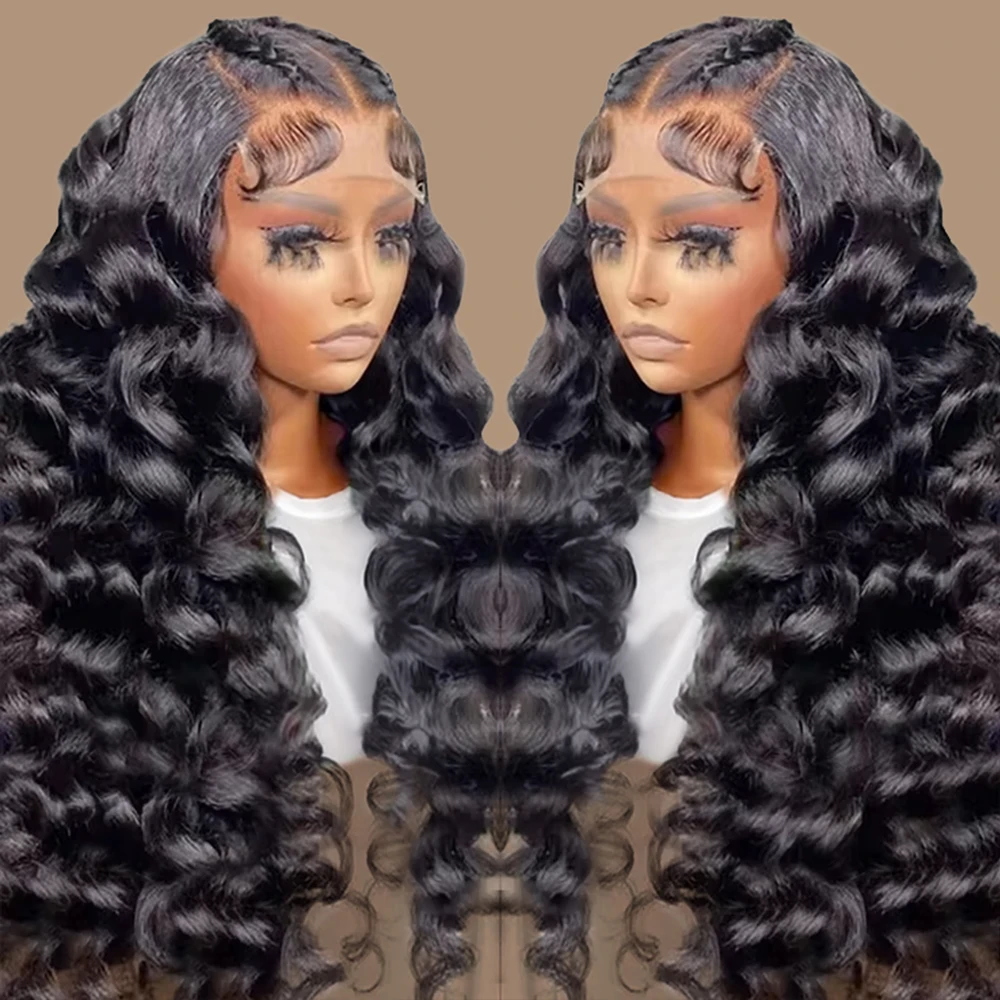 

250 Density 13x6 HD Loose Deep Wave Human Hair Lace Frontal Wigs For Women Brazilian 30 40 Inch 13x4 Lace Front Wig Pre Plucked