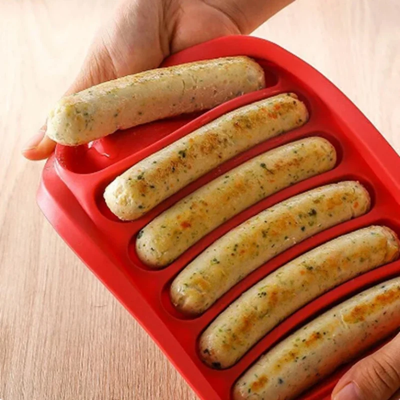 BEAU-Silicone Sausage Maker Mold DIY Silicone Handmade Hamburger Hot Dog Mold Reusable Kitchen Accessories Gadget