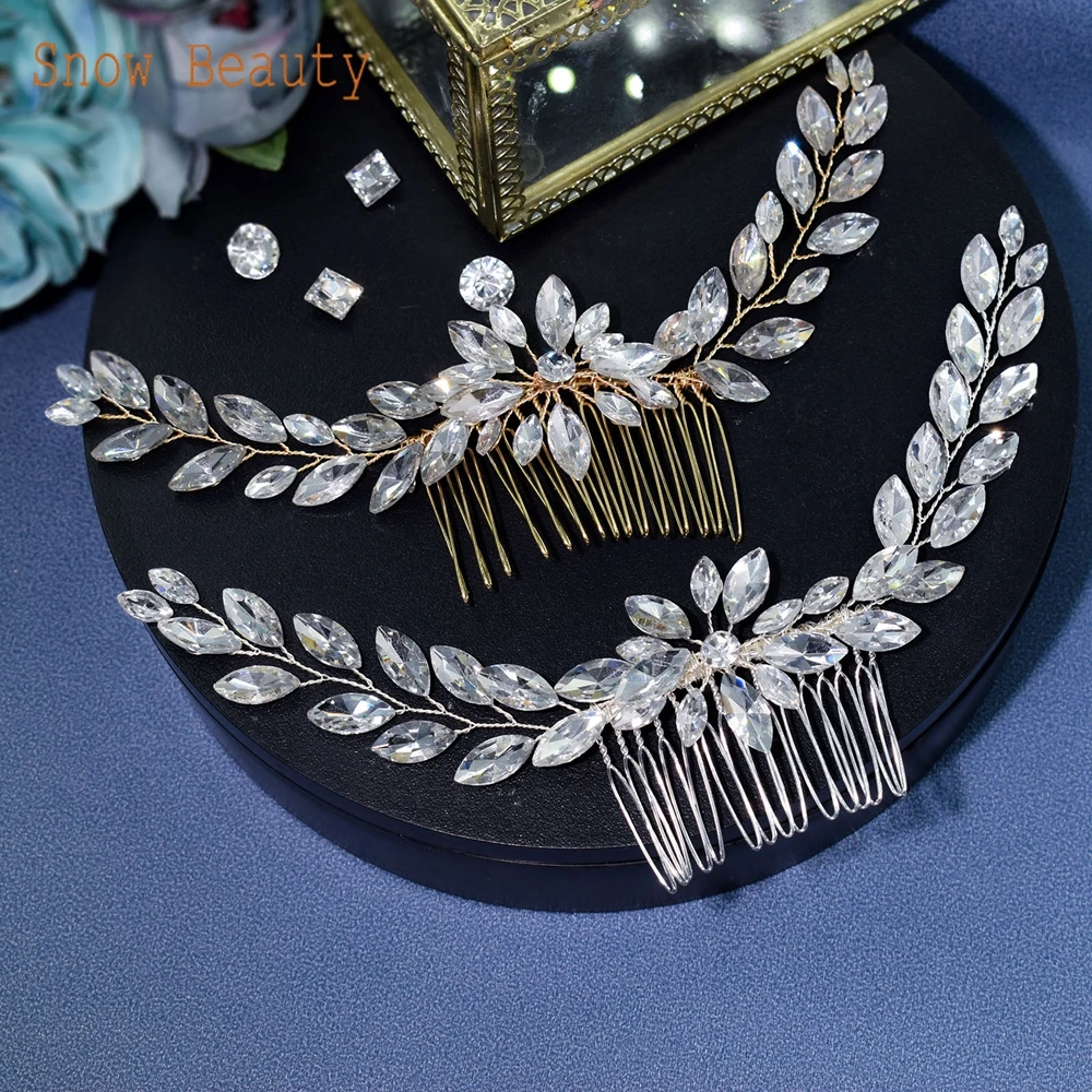 A33เพิร์ลหวีเครื่องประดับเจ้าสาวกิ๊ฟหนีบผม Headpiece ดอกไม้คริสตัล Tiaras Rhinestone เจ้าสาวเครื่องประดับผม