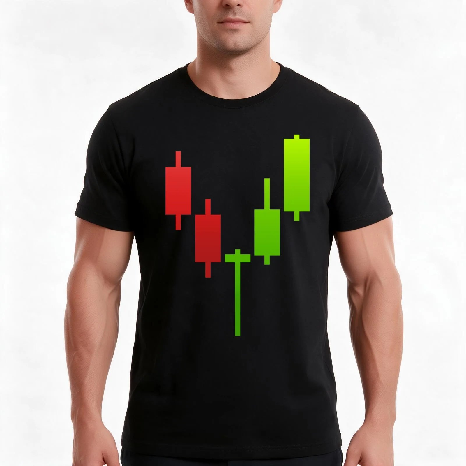 Crypto Trading Candlestick Pattern (Hammer) T-Shirt, Summer Casual Cotton Tee, Oversized Streetwear Tops, Vintage Graphic Print