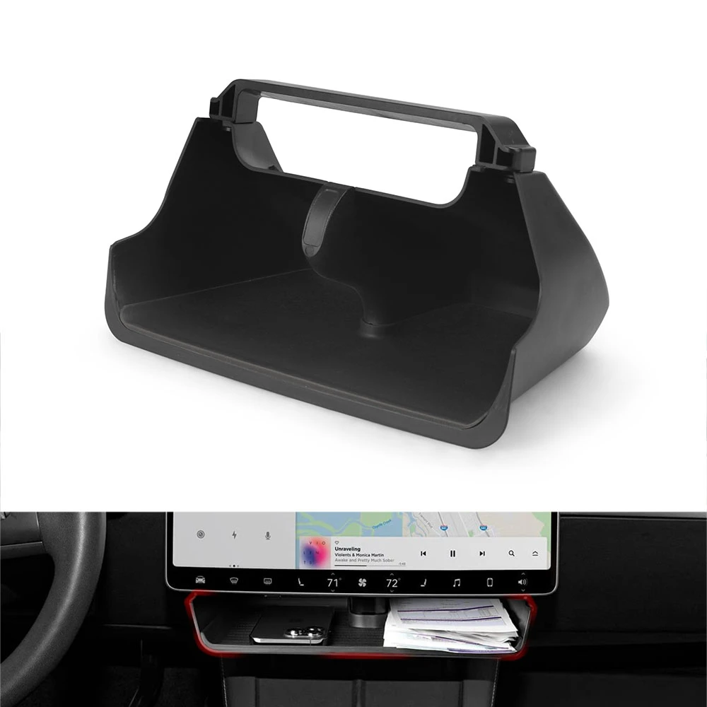 

​For Tesla Model Y Model 3 Center Console Organizer Tray Under Screen Organizer Box Non-Slip No Adhesive Interior Accessories