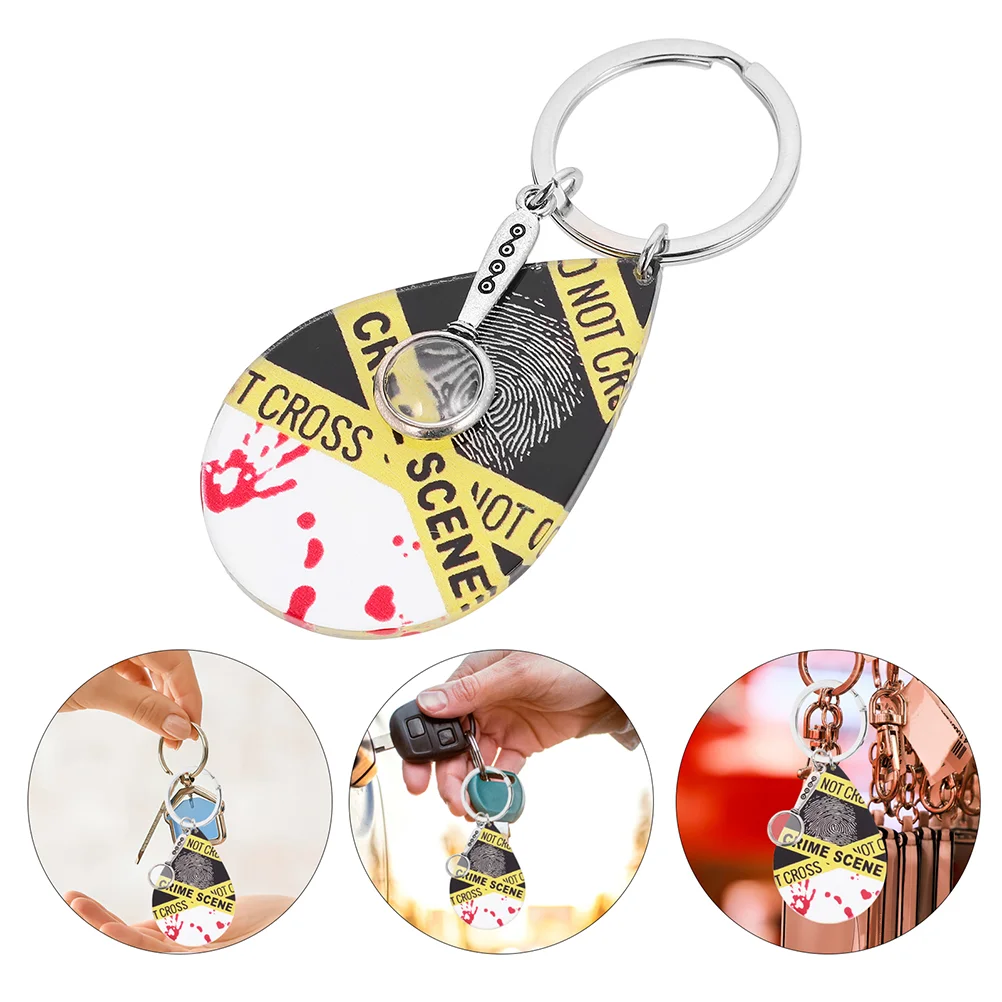 Detective Gift Halloween Accessories Terrible Keychain Costume Jewelry Acrylic Nightclub Themed Keyring Men and Women Creative