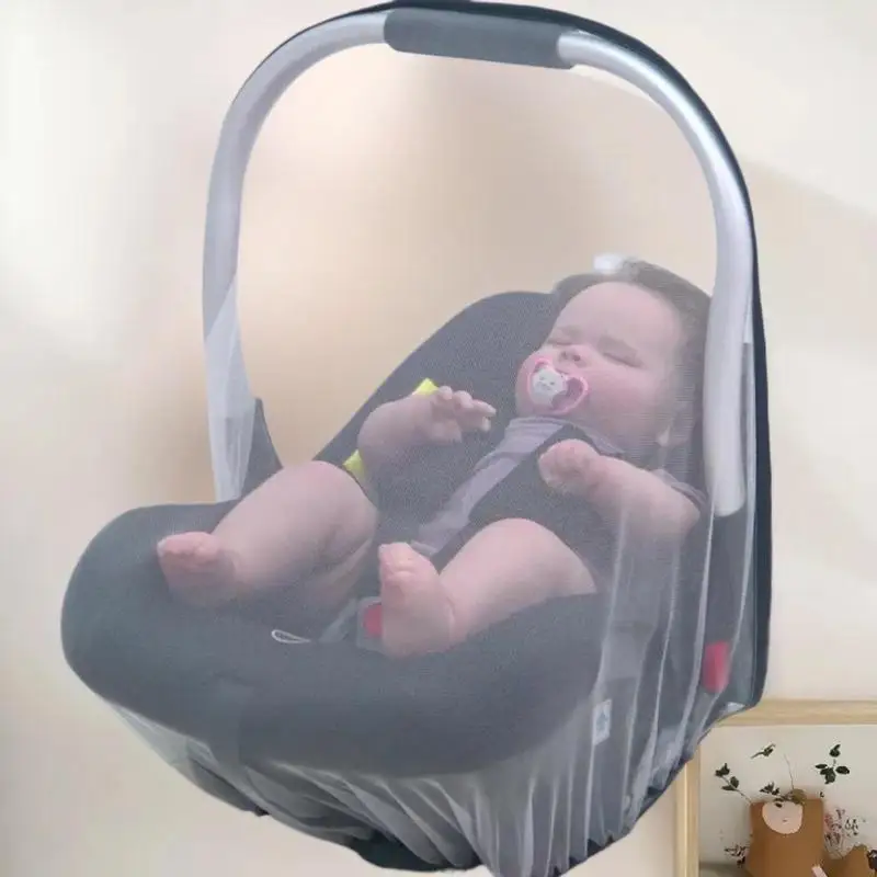 

Secure Stroller Mosquito Net, Insect Shield for Newborns, Elastic Cord, Summer Pram Accessories