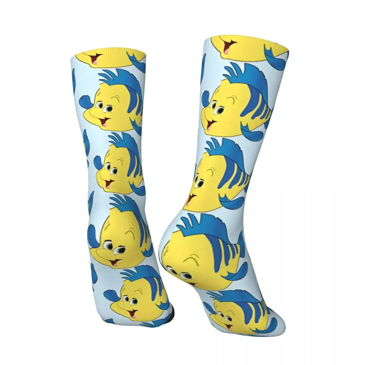 Hip Hop Retro Flounder Crazy Men's compression Socks Unisex Disney Harajuku Seamless Printed Funny Novelty Happy Crew Sock