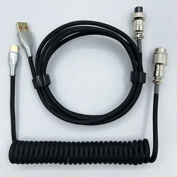 Wire Mechanical Keyboard Aviator Desktop Computer Aviation Connector Coiled cable Mechanical Keyboard Coiled Cable USB Keyboard