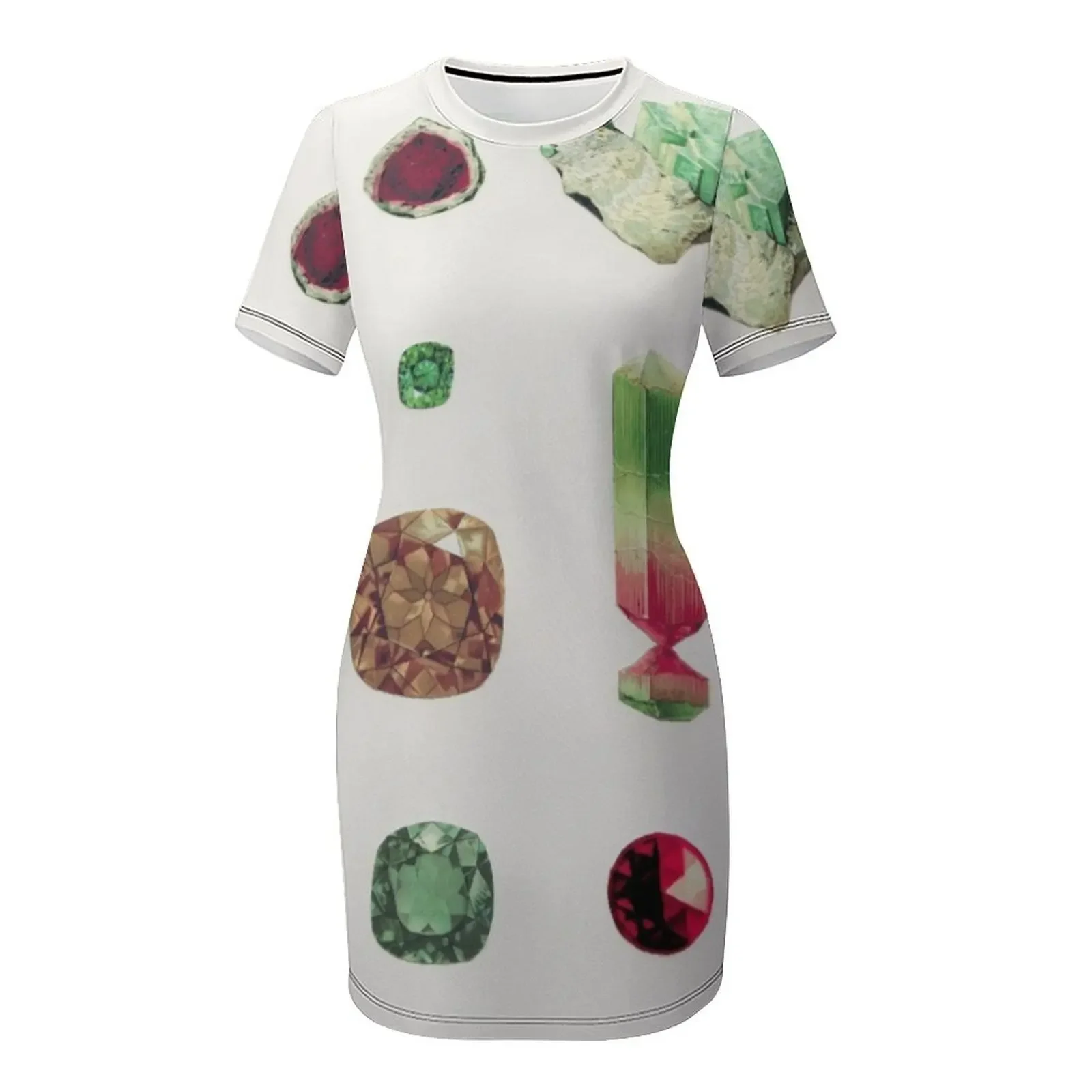 貴石付き半袖ドレス、プロムドレス2025、レディースドレス、女性用イブニングドレス、ラグジュアリー