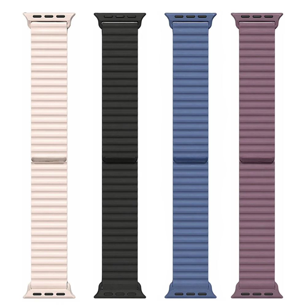 Магнитный силиконовый ремешок для Apple Watch Ultra 3, 2, 49 мм, 46 мм, 45 мм, 44 мм, спортивный браслет, ремешок для IWatch Series 11, 10, 9, 8, 7, 6, SE3