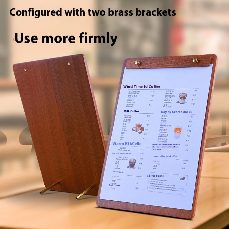 

Solid Wood Menu Board Clip Restaurant Drink Order Clipboard, Bar Table Signag Writing Board, Durable Wooden Menu Board Clip