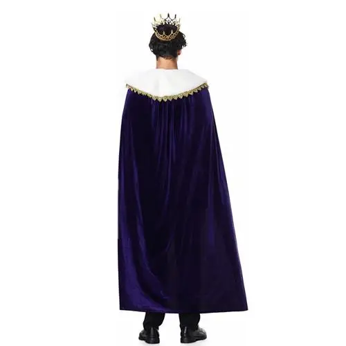 

Хэллоуин ex Длинное бархатное пальто с воротником-стойкой и золотой кружевной отделкой Королевский король Костюм для выступлений Плащ Этнический сценический костюм