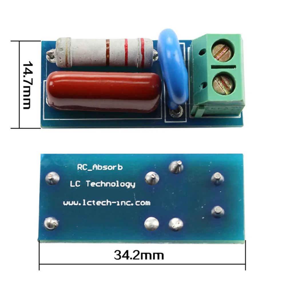 

5PCS RC Absorption/Snubber Circuit Module Relay Contact Protection Circuit Resistance Surge Anti-interference Relay Module