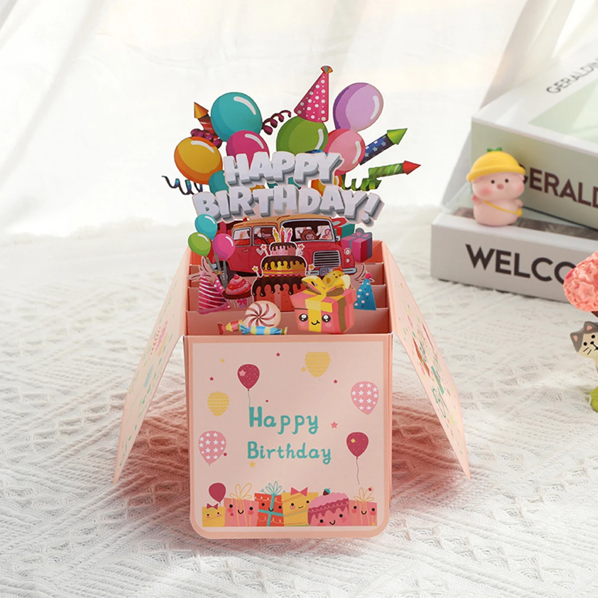 

Surprise 3D Pop-Up Birthday Card, Multi-Layer Folded Design, Commemorative Greeting Card, Handmade Paper Sculpture Birthday Gift