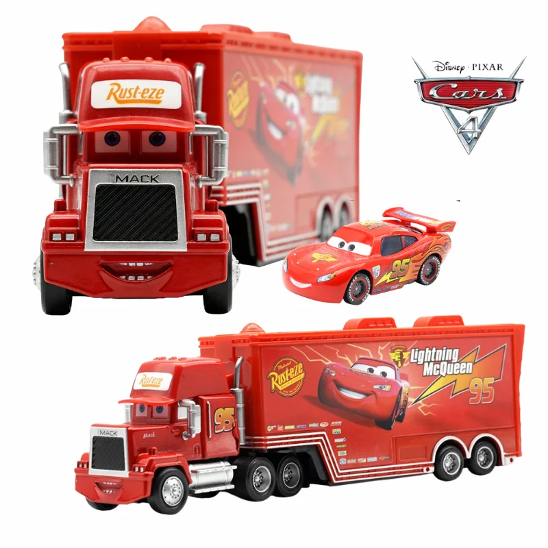 

Disney Pixar Cars And Truck Set | Lightning Mcqueen Uncle Mack Model Truck | Removable front end | Kids Holiday Birthday Gift