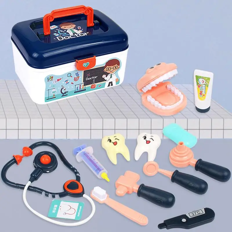 14 Pieces Toddler Doctor Kit Pretend Play Educational Toys With Carry Case And Stethoscope Medical Kit Toys For Children Gift