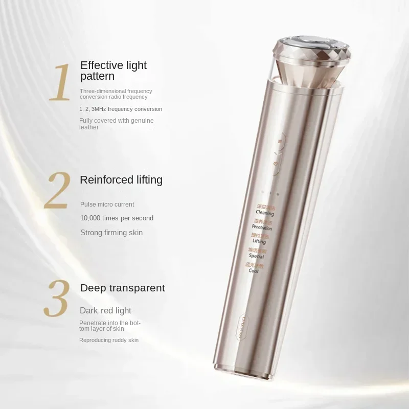 RF Beauty Instrument Household Facial Rejuvenation Lifting and Tightening Massage Instrument Cleaning Inductive Therapeutical