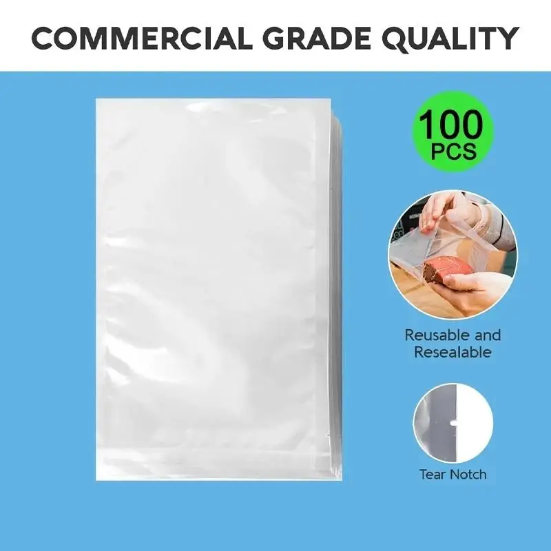 【F】100Pcs Food Preservation Vacuum Bags/sealed Bags/sealed Pouches, Commercial-Grade Material Bags
