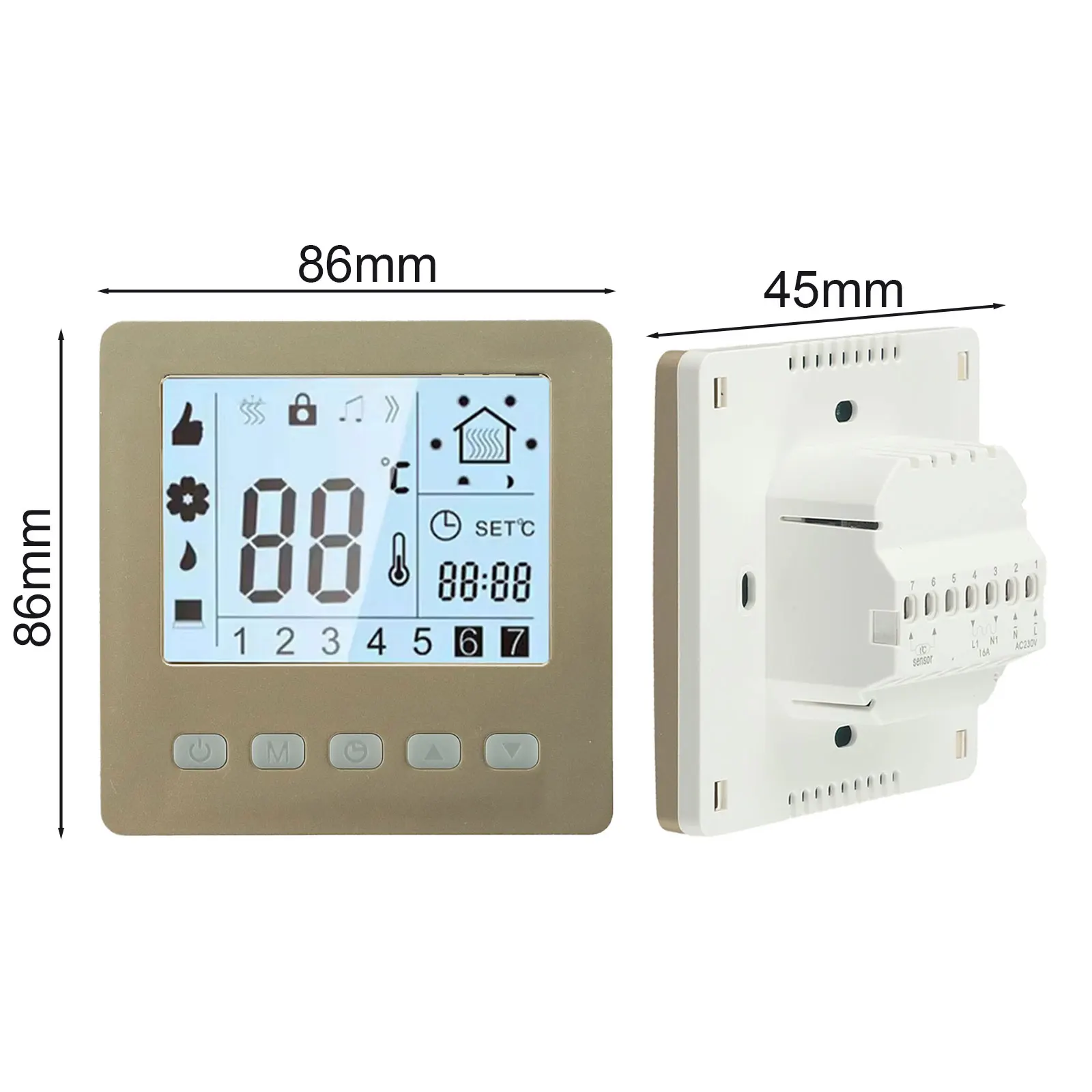 For Homes For Hotels LCD Thermostat Digital Thermostat For Indoor Temperature Control Child Lock Energy Efficient