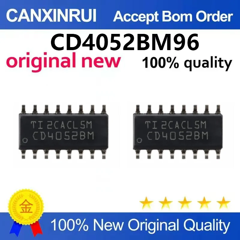 （5pcs-100pcs）Original genuine CD4052BM96 SOIC-16 low conduction leakage current 2-channel 4:1 analog switch