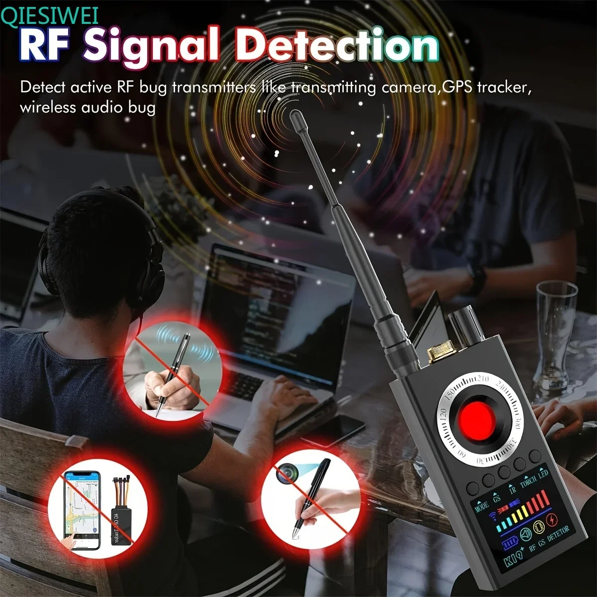 جديد K19 مكافحة التنصت كاشف الكاميرا الخفية RF اللاسلكية GSM إشارة التنصت على المكالمات الهاتفية لتحديد المواقع المقتفي أدوات التجسس كاشف علة مكتشف