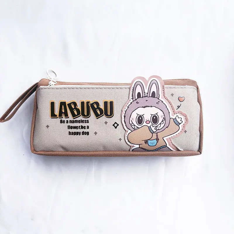 Dulce niños MINISO Anime Kawaii Labubu bolsa de bolígrafos de gran capacidad lindo estuche escolar de dibujos animados regalos encantadores para niños