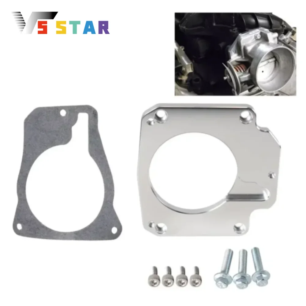 Aluminum LS Manifold Throttle Body Adapter Plate 4 Bolt Intake To 3 Bolt TB Gasket Sliver For LS Truck Adapter