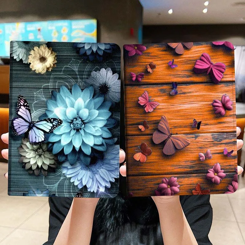 

Blue Flower Butterfly Pattern Gift Tablet Case For Lenovo Xiaoxin Legion Pad Tab Pro GT Y700 Gen4 2 11 P11 M10 K10 3rd Plus Gen