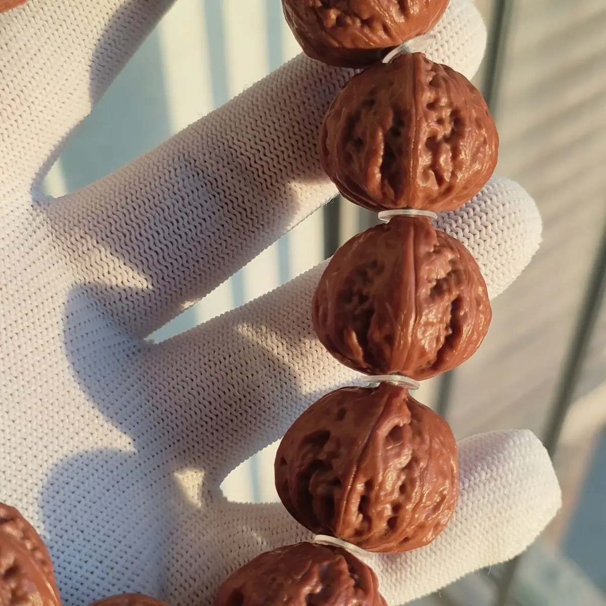 Chinese Style Natural Autumn Walnut Beaded Bracelet Good Luck Wealth Attracting Prayer Amulet Handcrafted Low Stump Mopan Walnut
