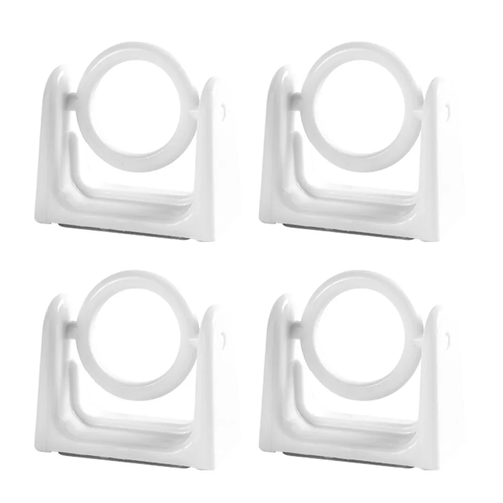 4Pcs Window Curtain Rod Holder ABS Heavy Duty Nail-Free Rod Hooks Curtain Pole Bracket Wall Mount for Bedroom Living Room
