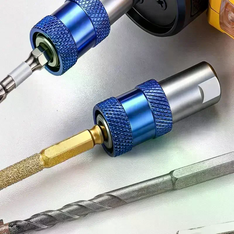 18 * 18 * 46mm Automatic-Locking Hex Shank Adapter 10mm Threaded To 1/4 Inch Hex Adapter Quick Release Drill Converter Metal