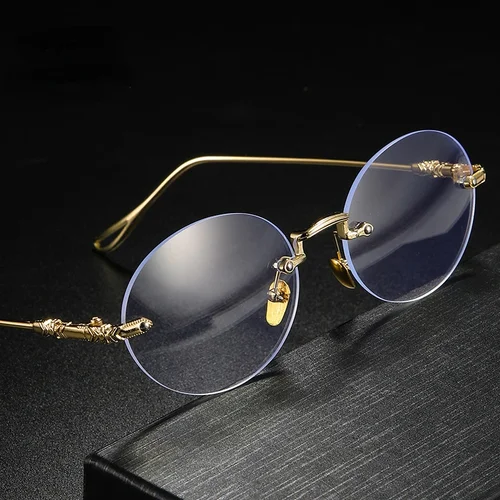 Imagen 2 del producto Gafas de lectura con filtro de luz azul y dioptrías, montura ovalada sin montura Unisex, gafas para presbicia, monturas de gafas para mujer