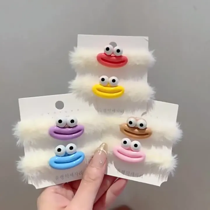 

6PCS/SET New Colorful Big Eyed Monster Plush Hairband Thickened And Widened hairband With Sweet Girlish Charm