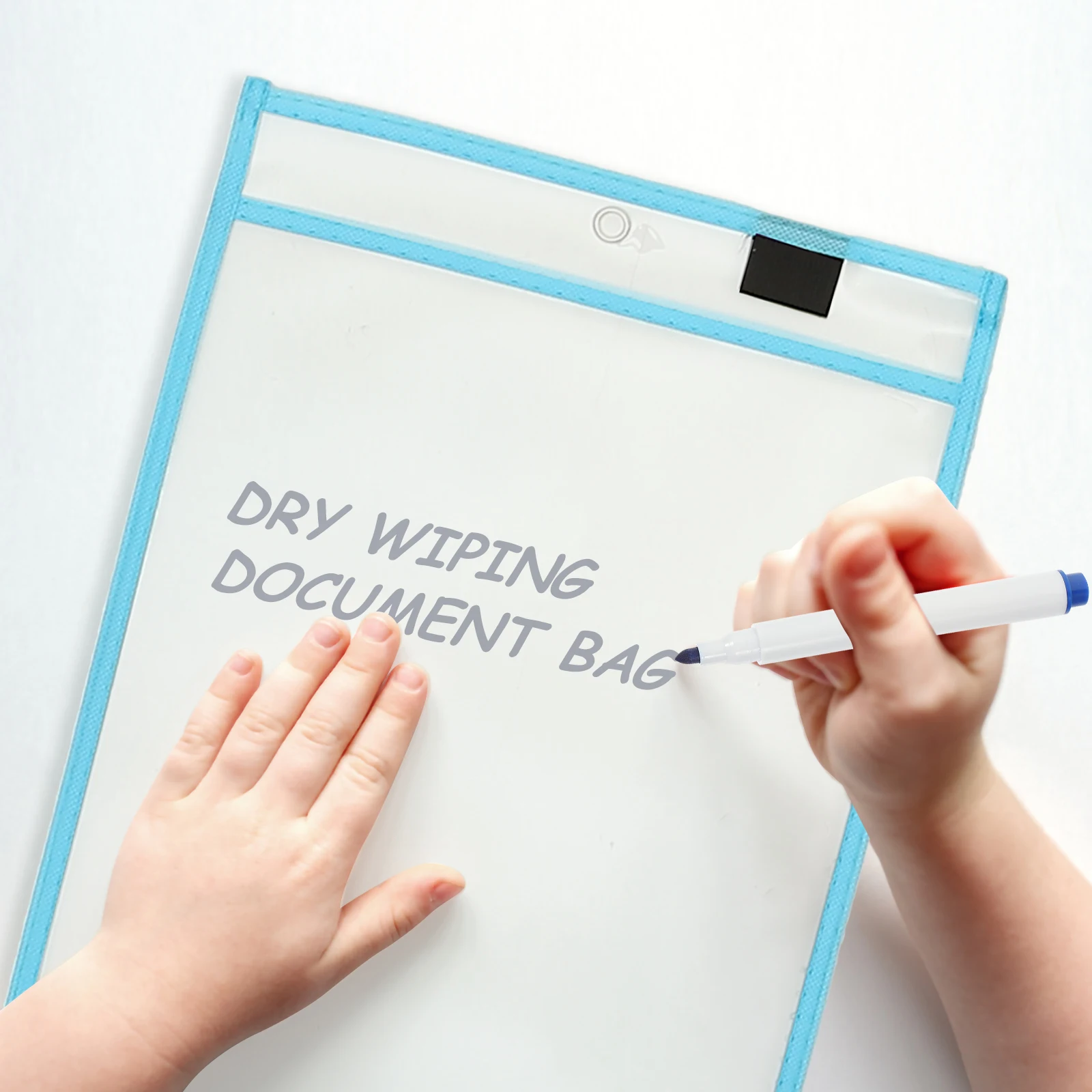 

1 Set Clear Dry Erase Pockets Reusable Pvc File Sleeves Waterproof Sturdy Easy Clean Multi-Function Storage Accessories For