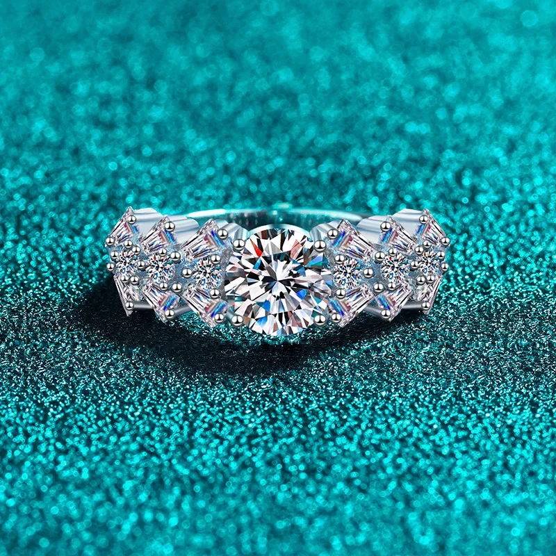 

Роскошное прямоугольное кольцо с бриллиантом 1 карат, женское платиновое кольцо Pt950, праздничный подарок на День Святого Валентина, ювелирные украшения для нее