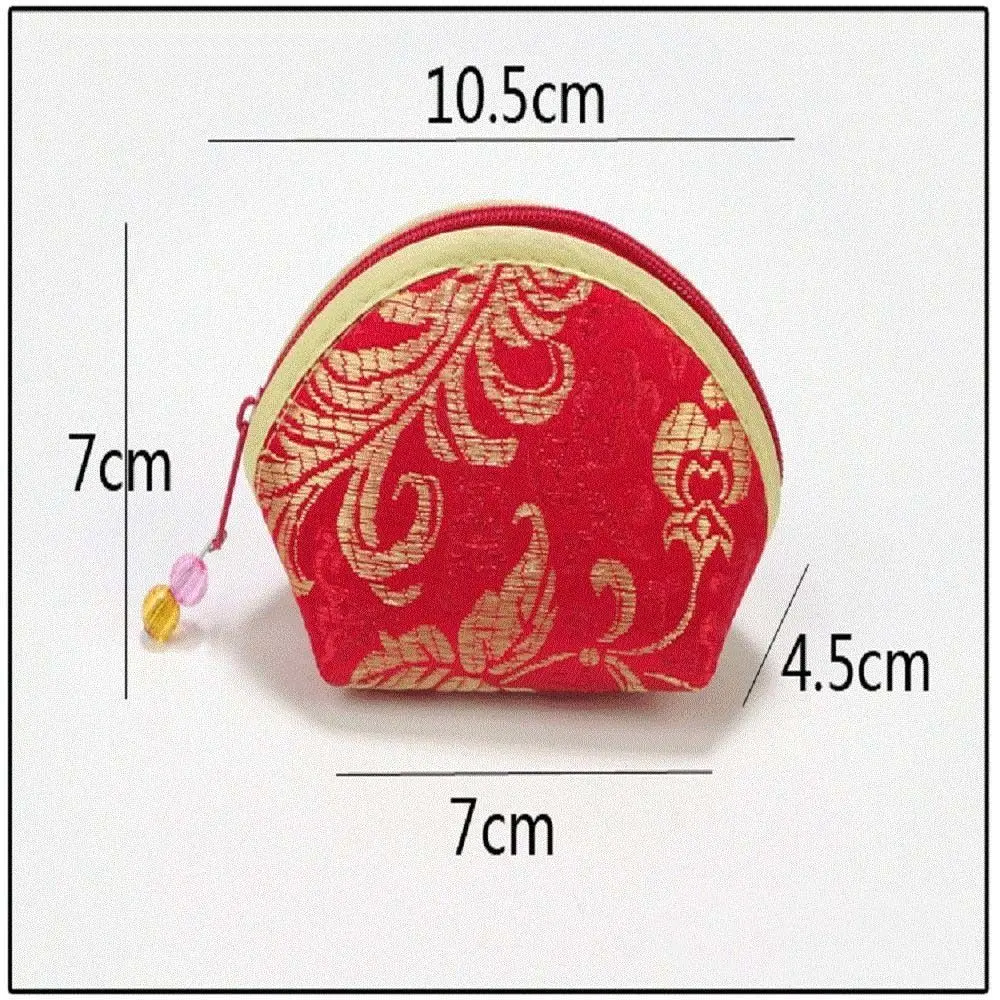 Chinese Style Purse Pouch Zip Women Jewelry Storage Bag Multi-color Embroidery Cloth Jewelry Pouch Jewelry Container