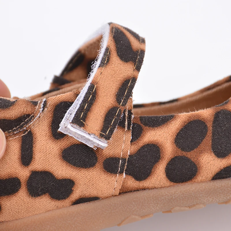 Spring and Autumn Girls New Fashionable Leopard Print Princess Shoes Toddlers Low-top Flat Sneakers E8092