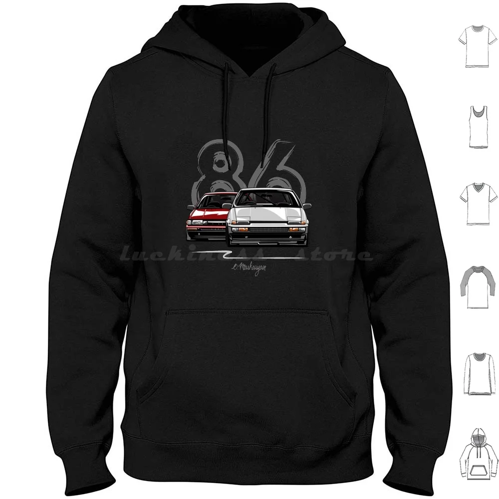 Ae86 Hachi Roku Essential T-Shirt Hoodies Long Sleeve Ae86 Hachi Roku Essential Ae86 Hachi Roku Trueno Drift Corolla