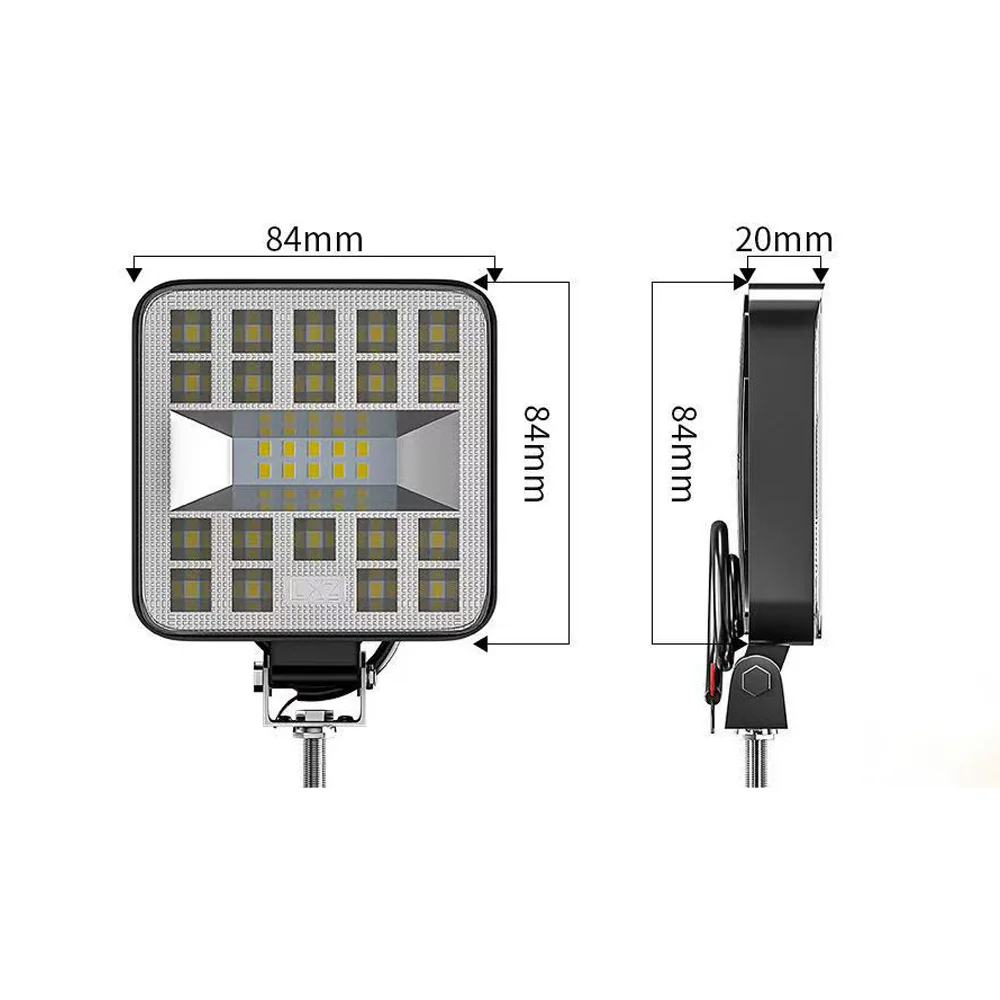 87W 29 LED Car Work Light DRL Spotlight High Bright Auto Offroad SUV Truck Headlights Driving Lamp 12V 24V 6000K