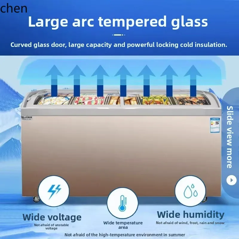 

BX commercial horizontal glass door display cabinet convenience store refrigerated and frozen single temperature