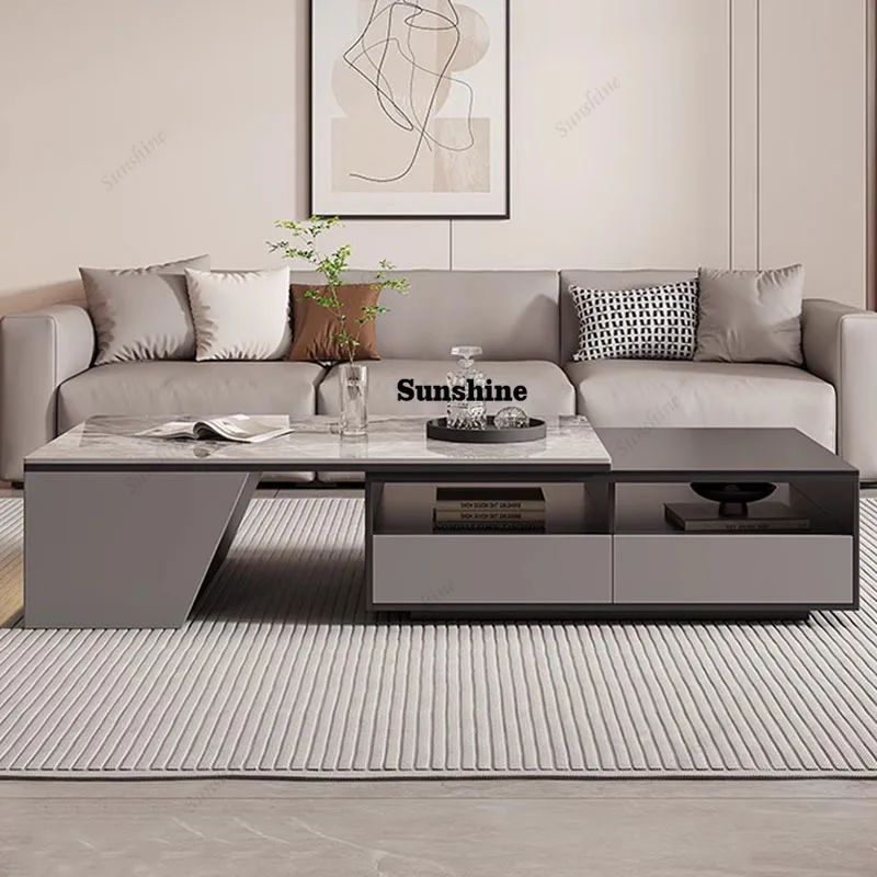 

Rectangular Storage Coffee Table With Drawers Trendy Multifunction Luxury Coffee Table Modern Living Room Meuble Furniture