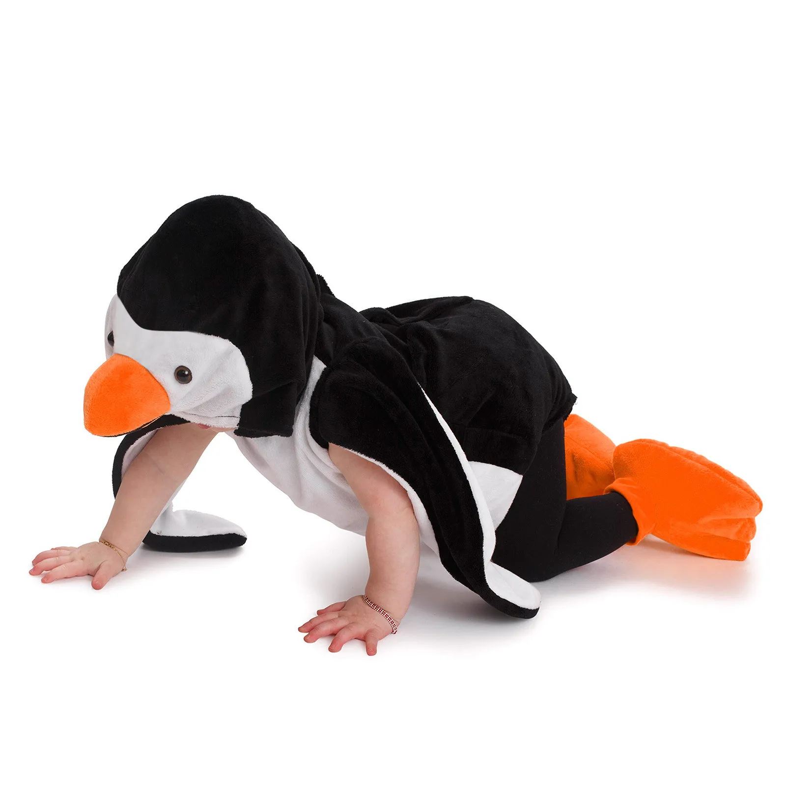 Baby Christmas Romper Hoodie Fleece Baby Costume Cartoon Penguin Jumpsuit Cosplay Girls Romper Jumpsuit Infant Christmas Clothes