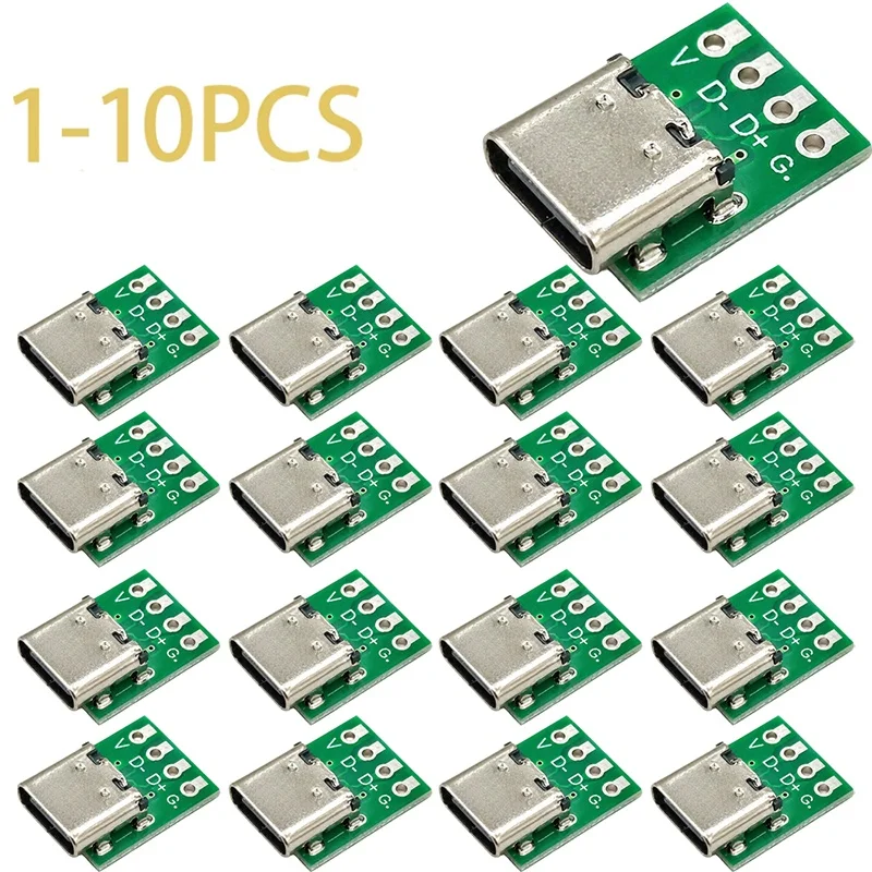 1/5/10pcs USB 3.1 Type-C Test Connector PCB Board Adapter 16P Socket Receptacle Adapter For Test Data Line Wire Cable Transfer