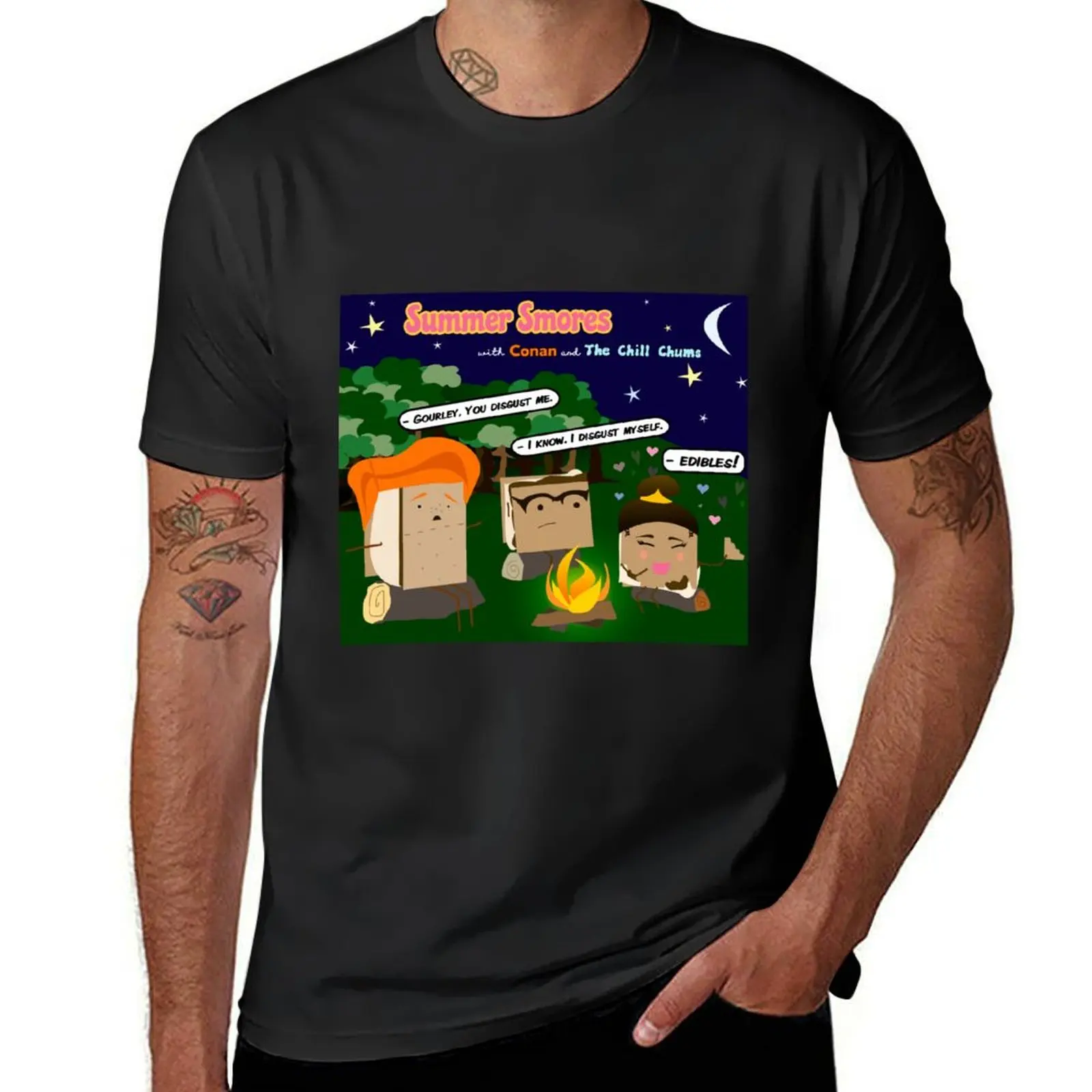 Summer Smores with Conan and The Chill Chums Camp-out T-Shirt kawaii clothes Aesthetic clothing black t shirts for men