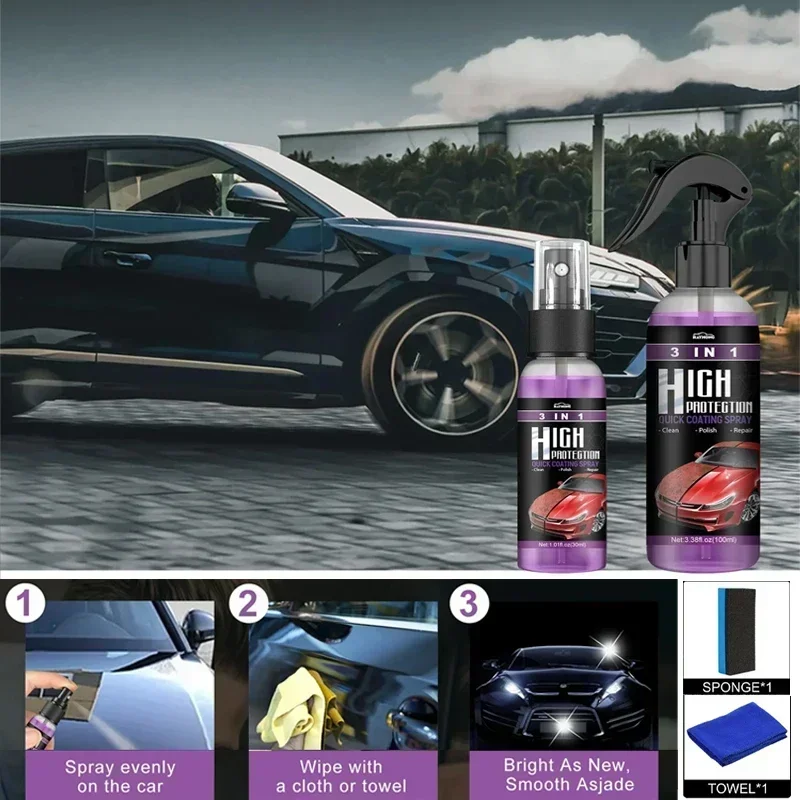 

100 мл/30 мл 3 в 1 средство для удаления царапин на автомобильной краске, спрей для автомобильного керамического покрытия, средство для автомобильного покрытия, польское покрытие Nanos