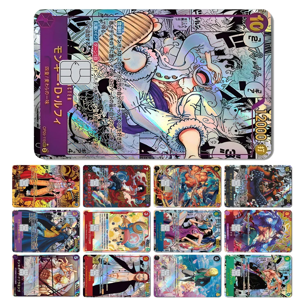 Adesivo Holográfico Fino Estilo Cartão OP TCG Magic Shark Luffy Nami Ace Zoro para Cartão de Débito e Crédito
