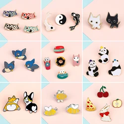 Animal Collection Enamel Pins 2~5Pcs/set Custom Cartoon Fish Dog Panda Bee Bird Cat Rabbit Brooch Lapel Badge Jewelry for Friend