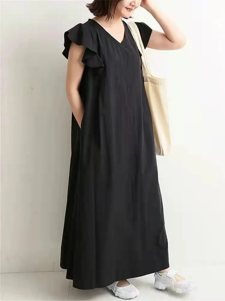 

Ретро японская повседневная длинная юбка с v-образным вырезом, женская юбка больших размеров, однотонная, весна-осень-зима Dr