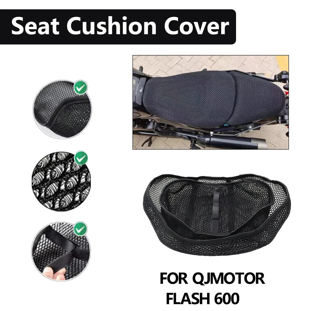 

Motorcycle Mesh Seat Cover Insulated Breathable Anti-Slip Waterproof Cushion Cover For QJMOTOR FLASH 600