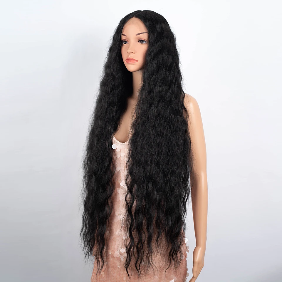 Synthetic Lace Front Wigs For Black Women 40 Inch Long Curly Lace Wigs Ombre Blonde Highlight White Cosplay Wig