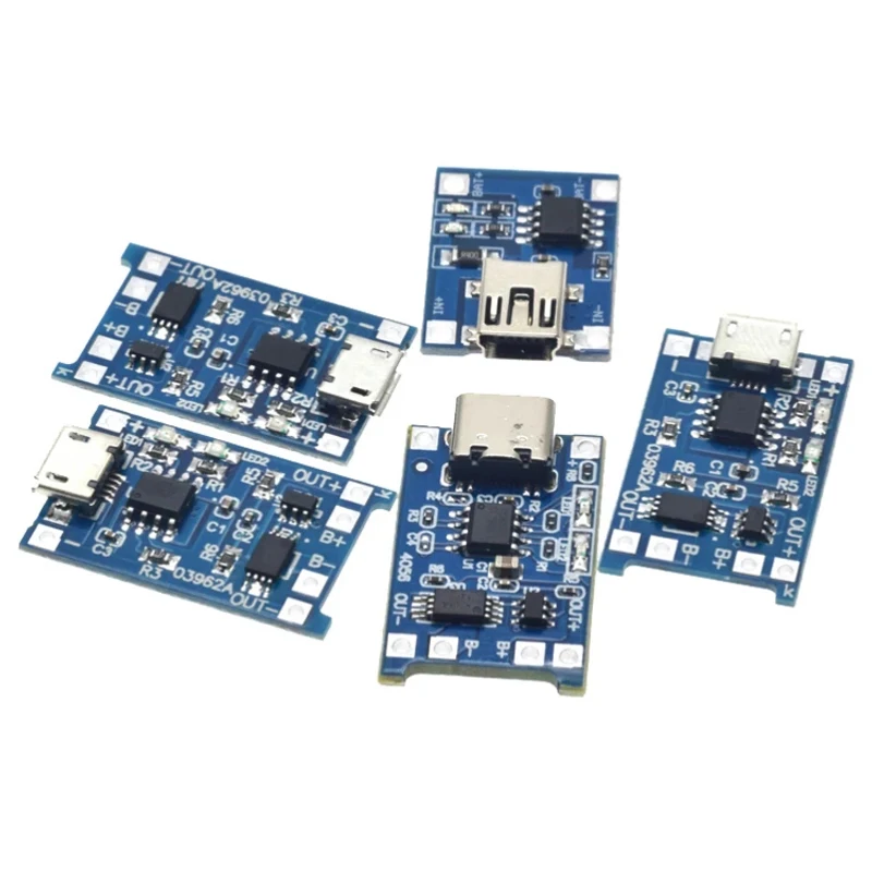 TP4056 Li-ion Charging Board/Module 18650 Battery Lithium Charge Controller With Protection Dual Functions Type-C/Micro/Mini 1A